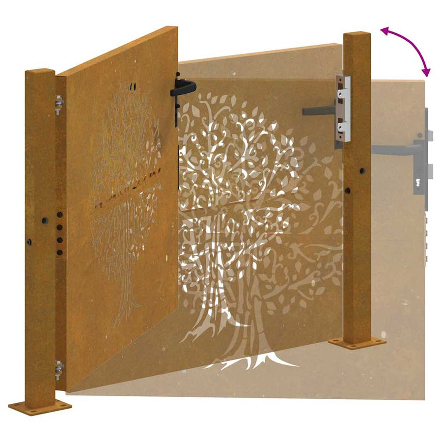 Poort Boomontwerp Cortenstaal 105 x 105 cm