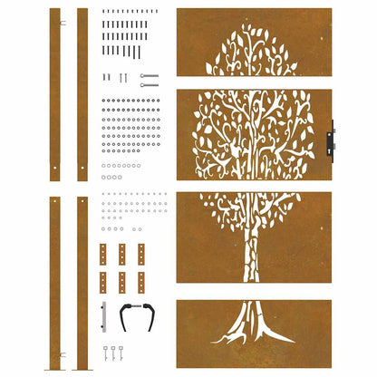 Poort Boomontwerp Cortenstaal 105 x 180 cm