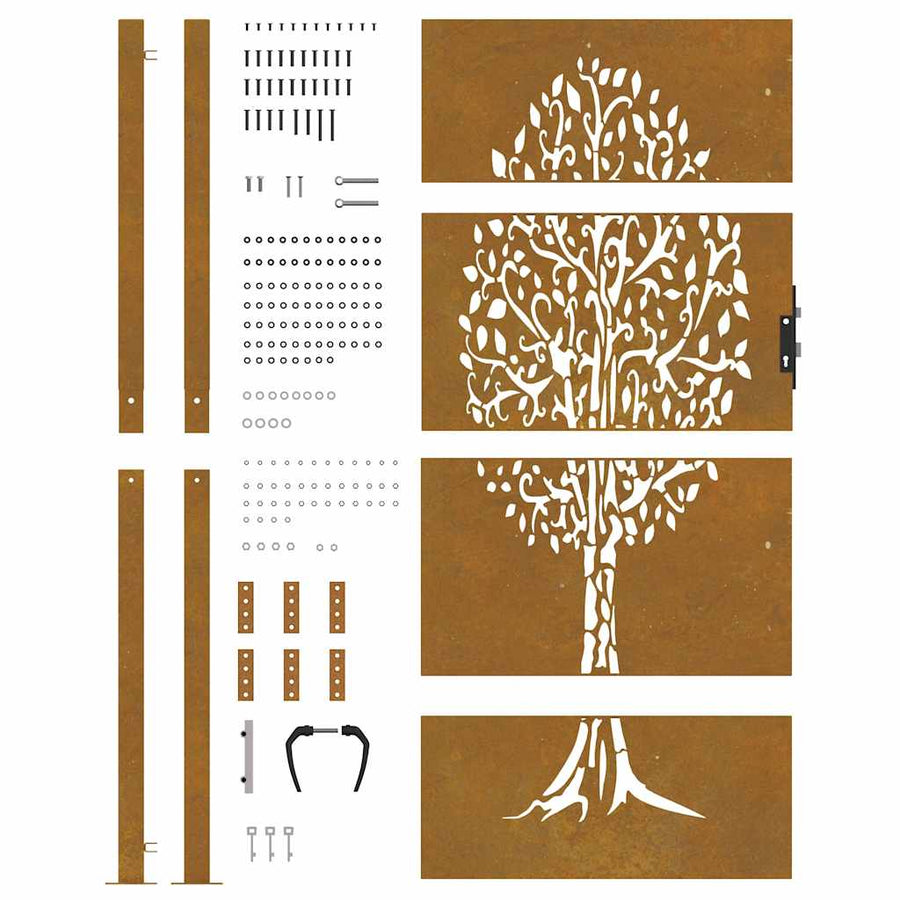 Poort Boomontwerp Cortenstaal 105 x 180 cm