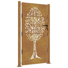 Poort 105X205 Cm Cortenstaal Boom Ontwerp