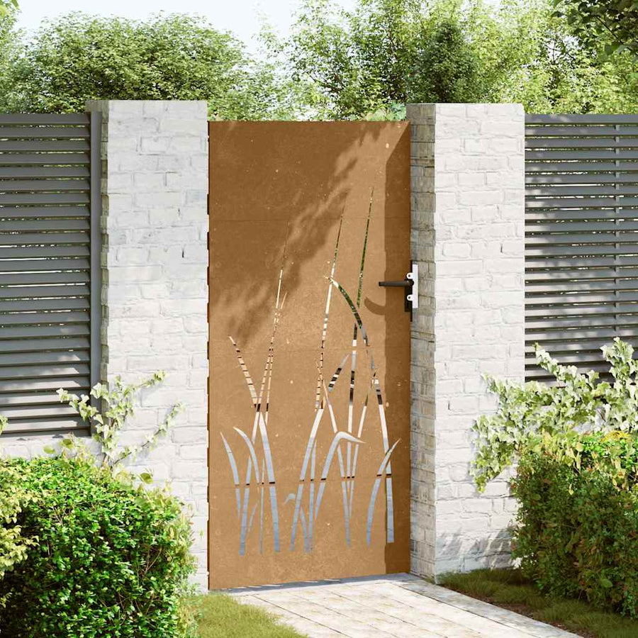 Poort Grasontwerp Cortenstaal 85 x 175 cm weathering steel/rusty