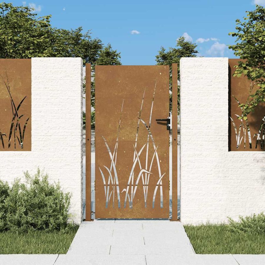 Poort Grasontwerp Cortenstaal 105 x 180 cm