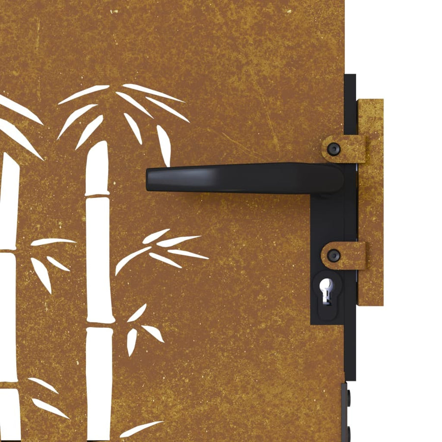 Poort 85X100 Cm Bamboe-Ontwerp Cortenstaal