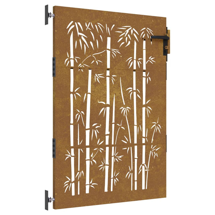 Poort 85x125 cm bamboe-ontwerp cortenstaal 85 x 125 cm