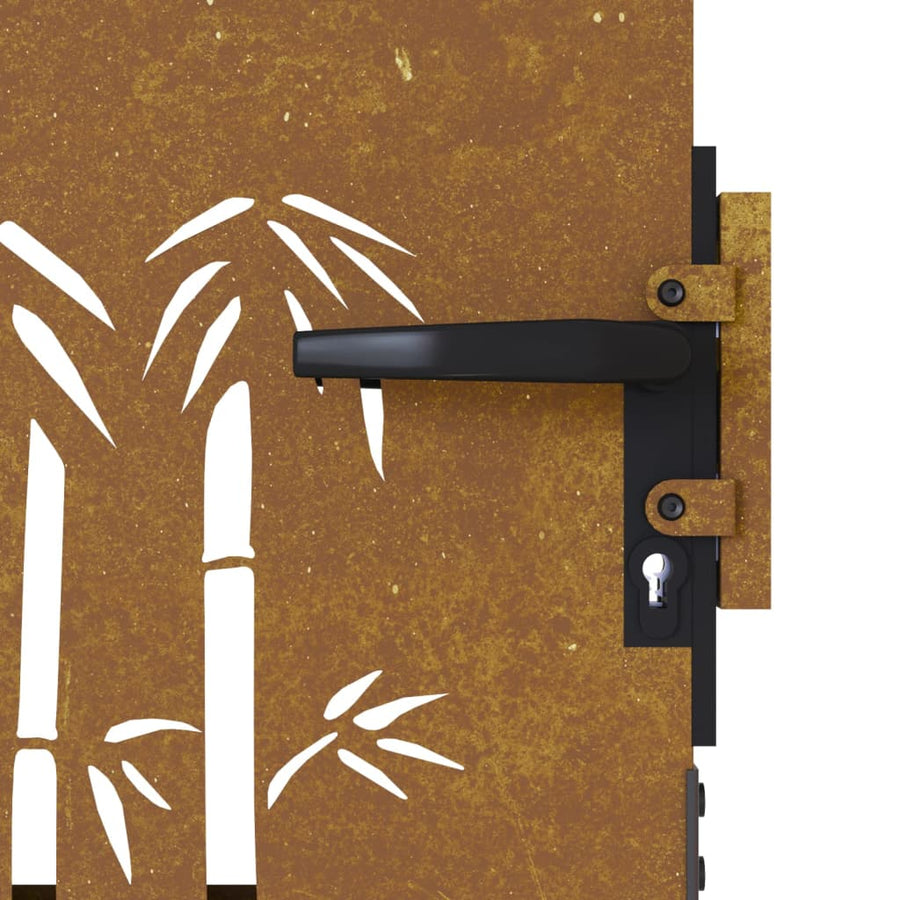 Poort 85x125 cm bamboe-ontwerp cortenstaal 85 x 125 cm