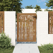 Poort 85x125 cm bamboe cortenstaal