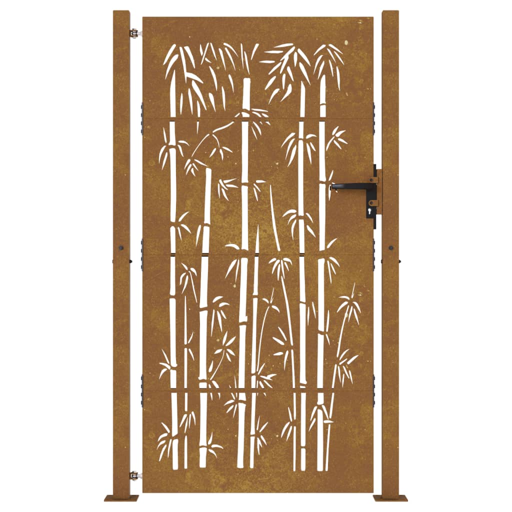 Poort Bamboe-Ontwerp Cortenstaal 105 x 205 cm