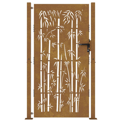 Poort Bamboe-Ontwerp Cortenstaal 105 x 205 cm