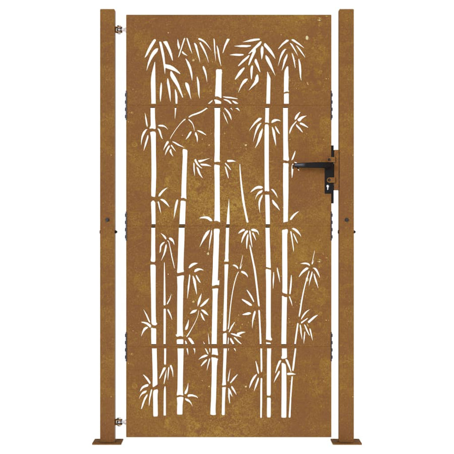 Poort Bamboe-Ontwerp Cortenstaal 105 x 205 cm