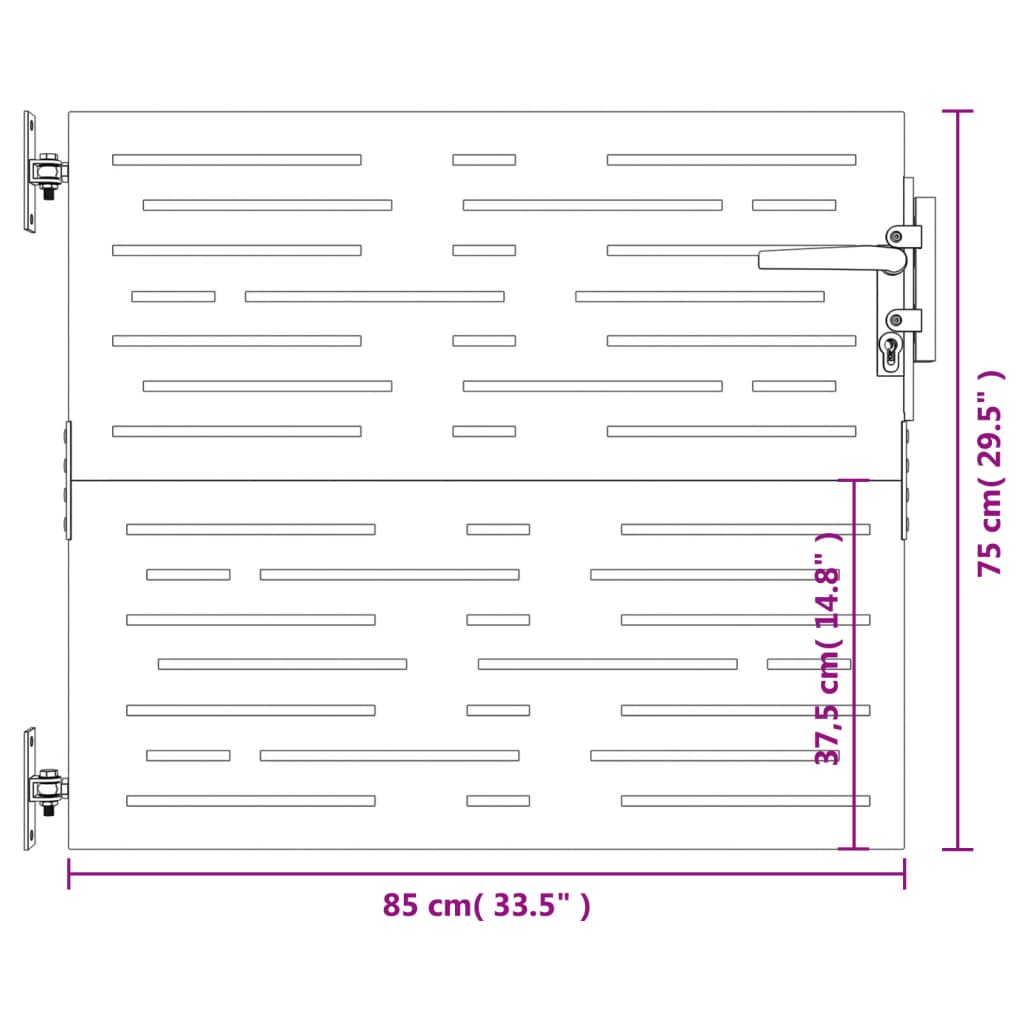 Poort 85X75 Cm Vierkant Cortenstaal 85 x 75 cm