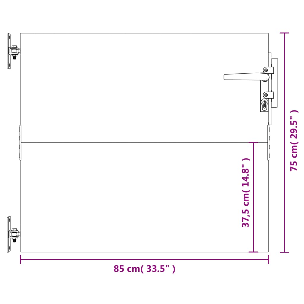 Poort Cortenstaal 85 x 75 cm