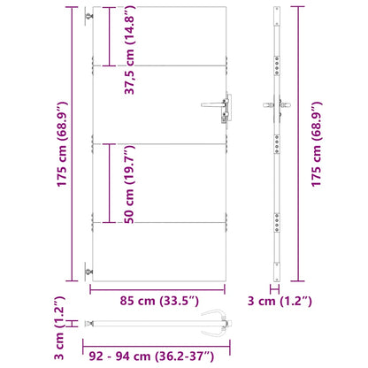 Poort 85x175 cm cortenstaal