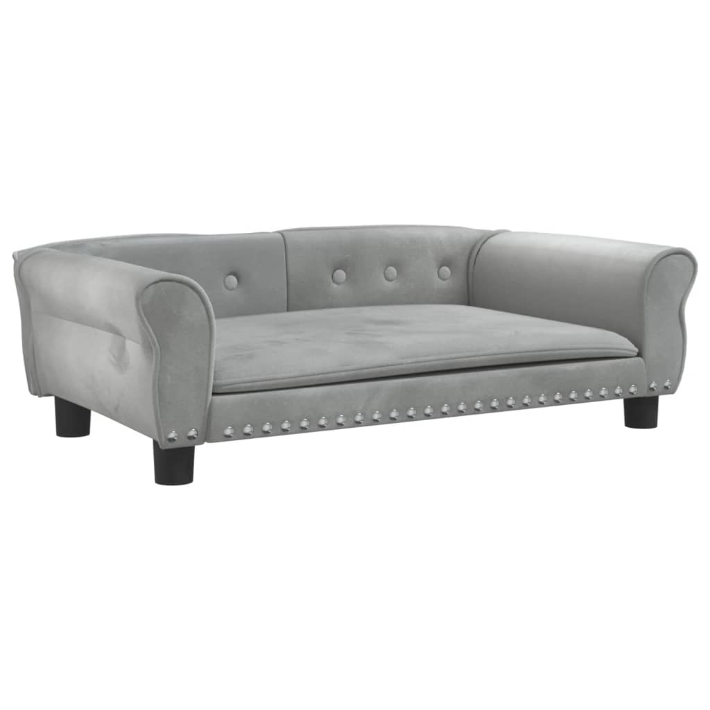 Hondenmand Fluweel 95 x 55 x 30 cm Lichtgrijs