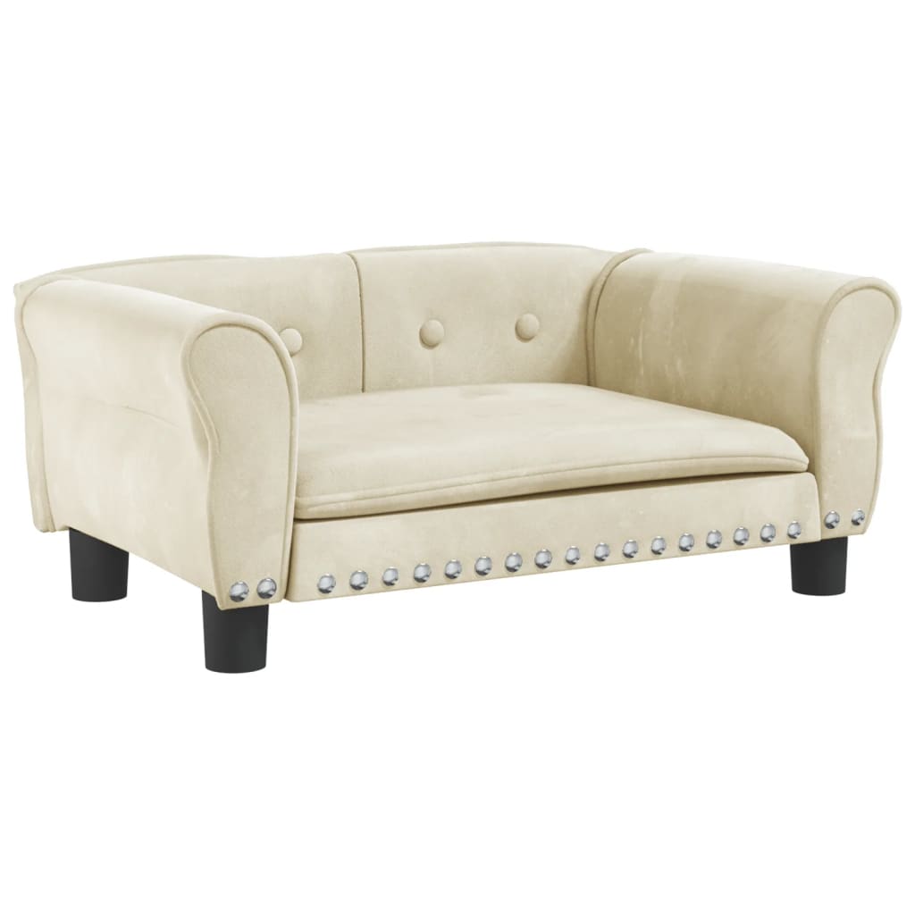 Hondenmand Fluweel Kleurig 70 x 45 x 30 cm crème