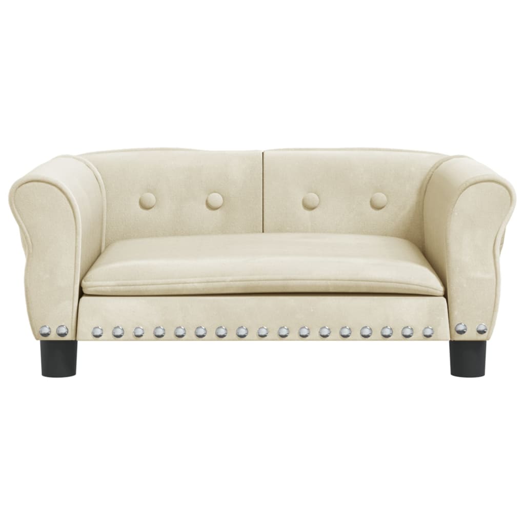 Hondenmand Fluweel Kleurig 70 x 45 x 30 cm crème