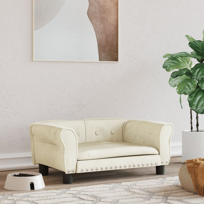 Hondenmand Fluweel Kleurig 70 x 45 x 30 cm crème