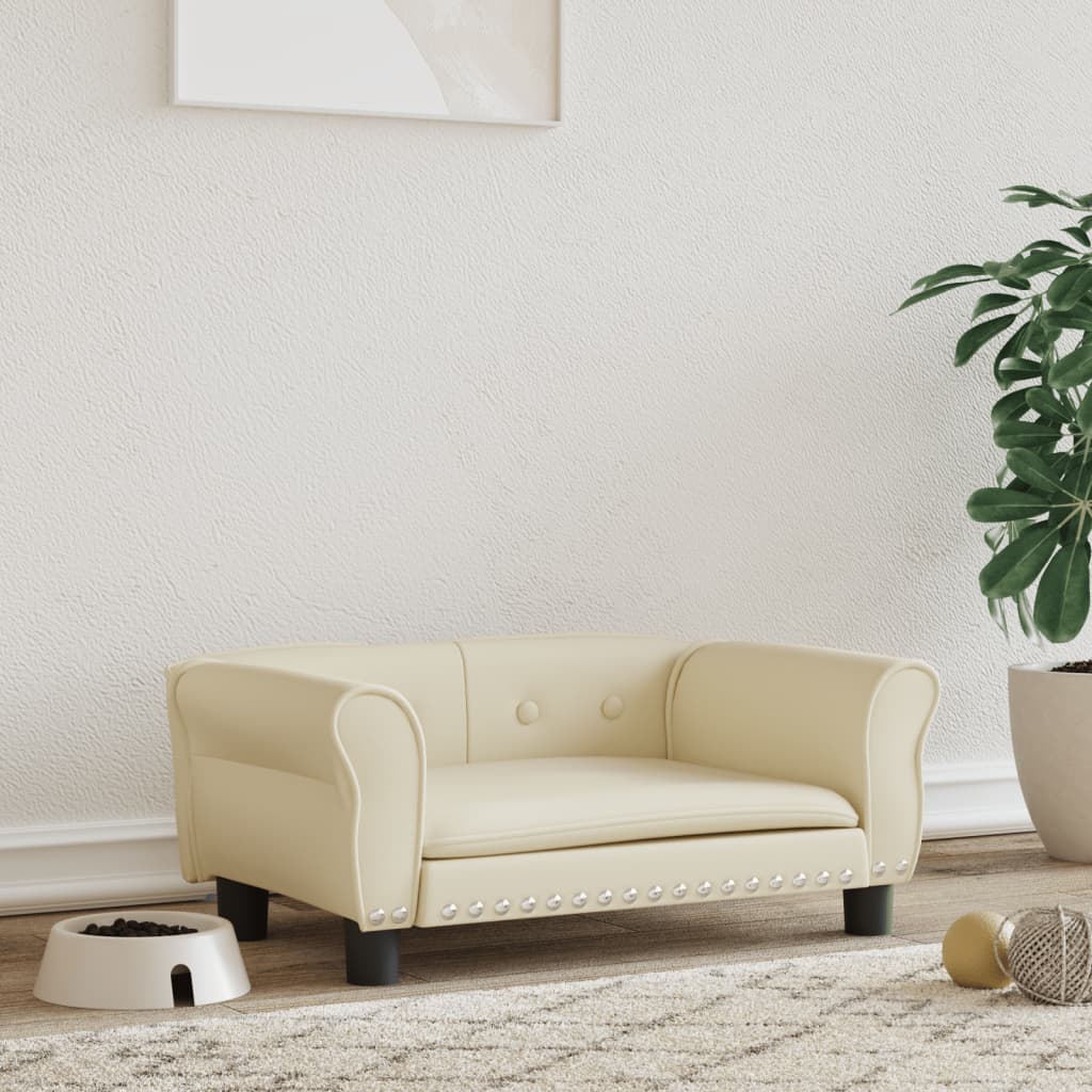 Hondenmand Kunstleer Kleurig 70 x 45 x 30 cm crème