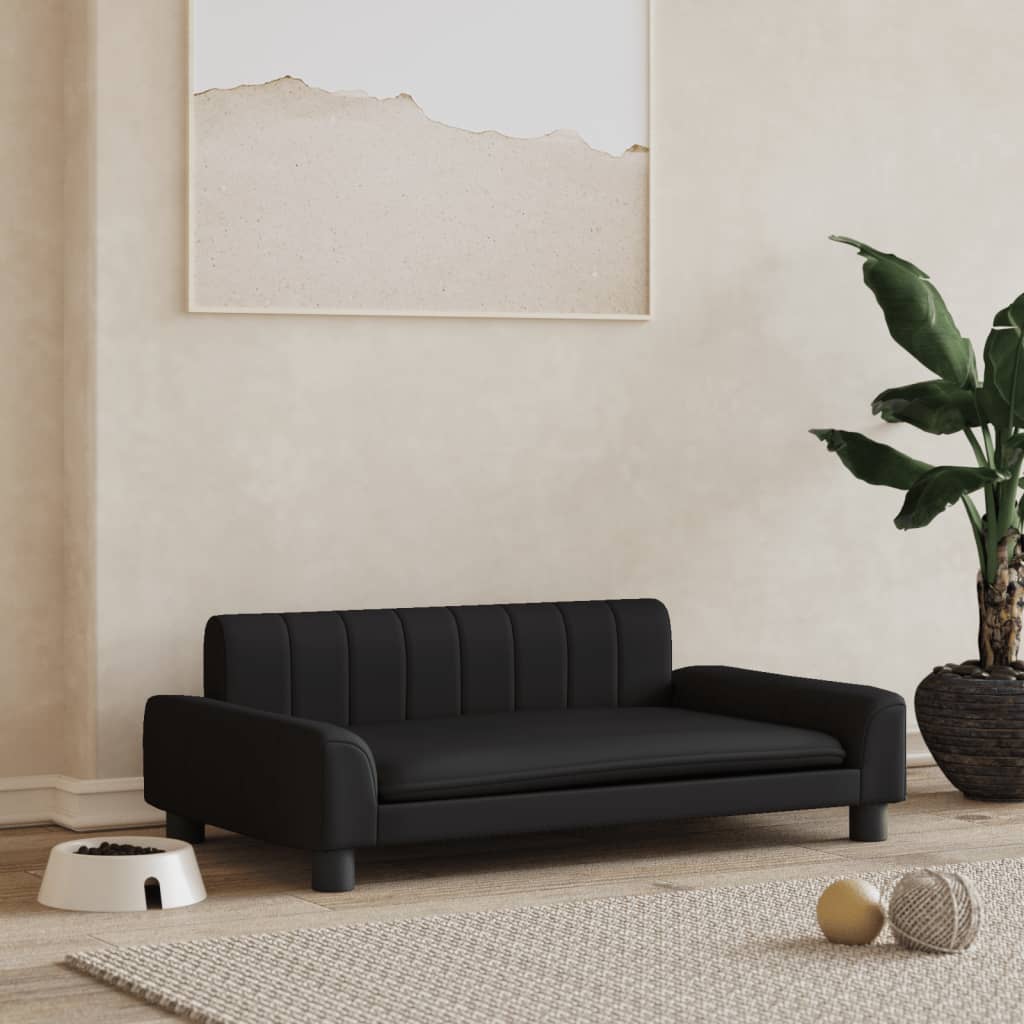 Hondenmand Kunstleer 90 x 53 x 30 cm Zwart