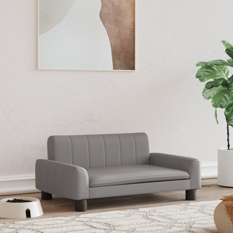 Hondenmand Kunstleer 70 x 45 x 30 cm Grijs