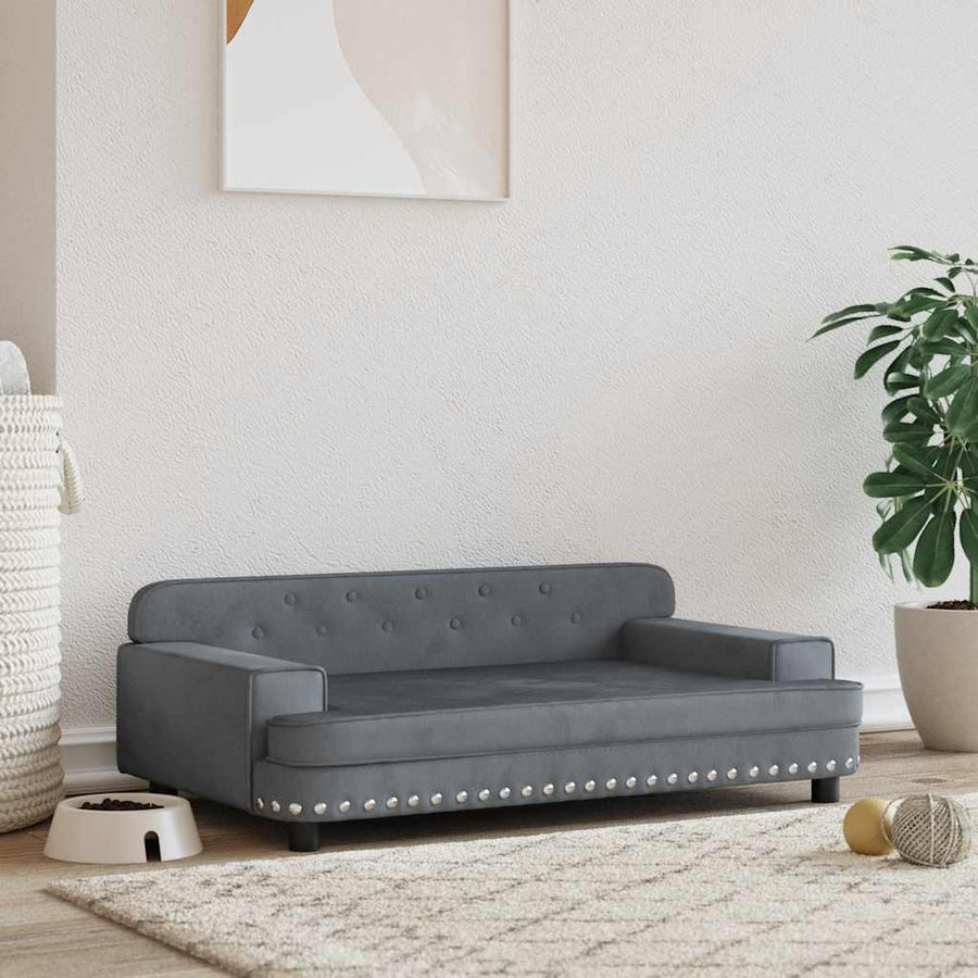 Hondenmand 90X53X30 Cm Fluweel Donkergrijs