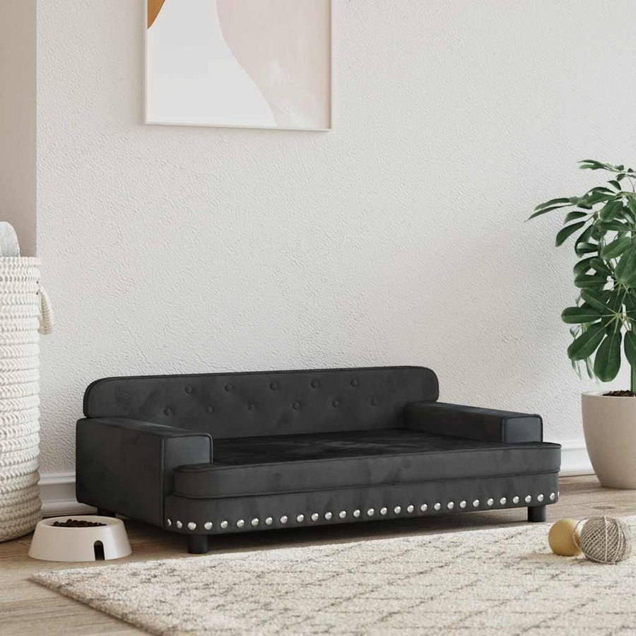 Hondenmand 90X53X30 Cm Fluweel Zwart