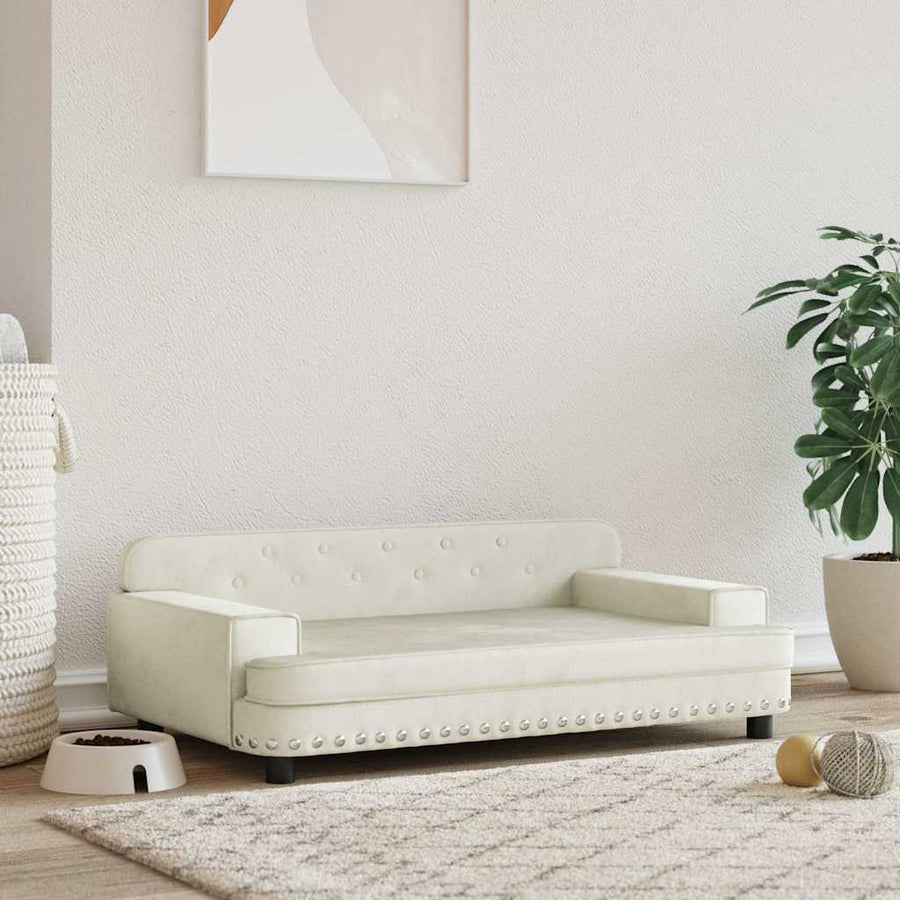 Hondenmand 90X53X30 Cm Fluweel Crèmekleurig