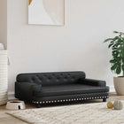 Dog Bed 90X53X30 Cm Faux Leather Black