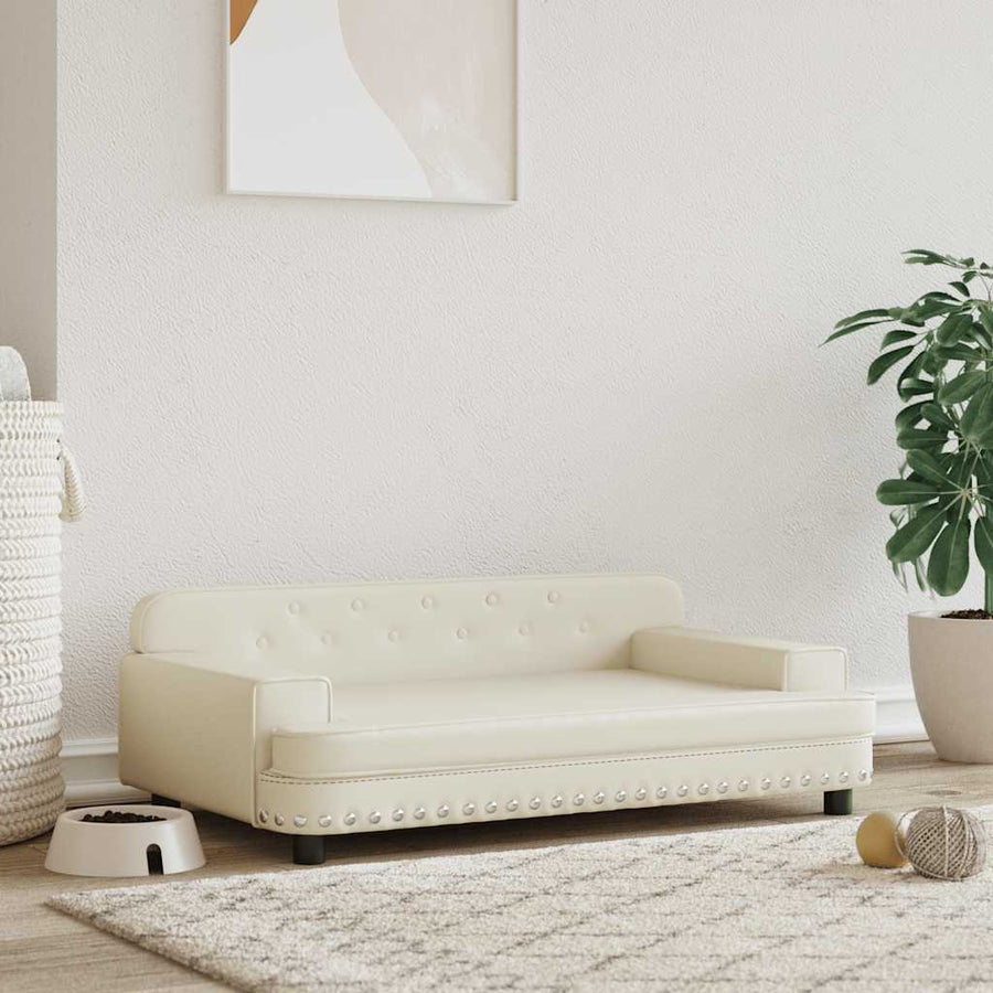 Hondenmand 90X53X30 Cm Kunstleer Crèmekleurig