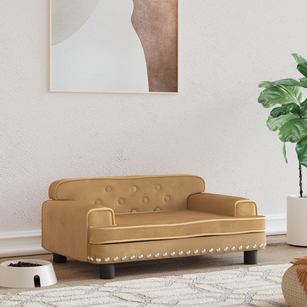 Hondenmand Fluweel 70 x 45 x 30 cm Bruin