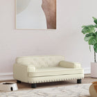 Dog bed 70x45x30 cm artificial leather cream-colored