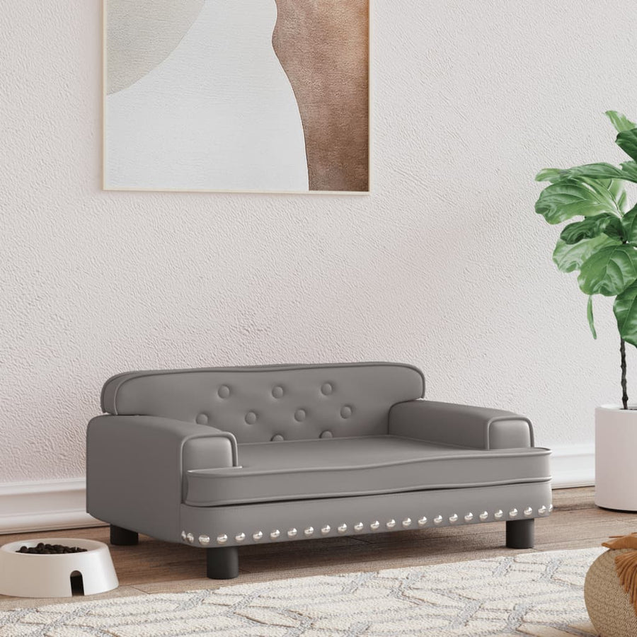 Hondenmand Kunstleer 70 x 45 x 30 cm Grijs