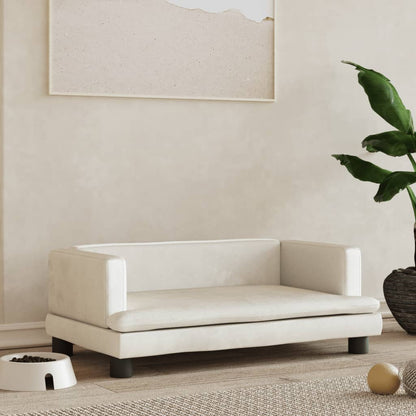 Hondenmand Fluweel Kleurig 80 x 45 x 30 cm crème