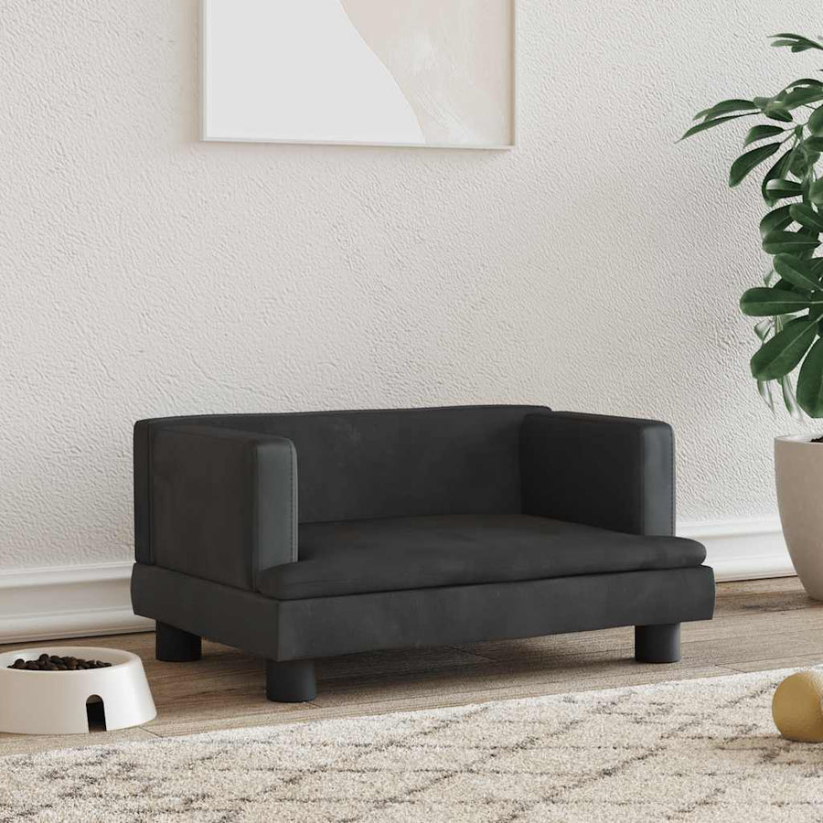 Hondenmand 60X40X30 Cm Fluweel Zwart