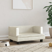 Hondenmand 60x40x30 cm fluweel crème