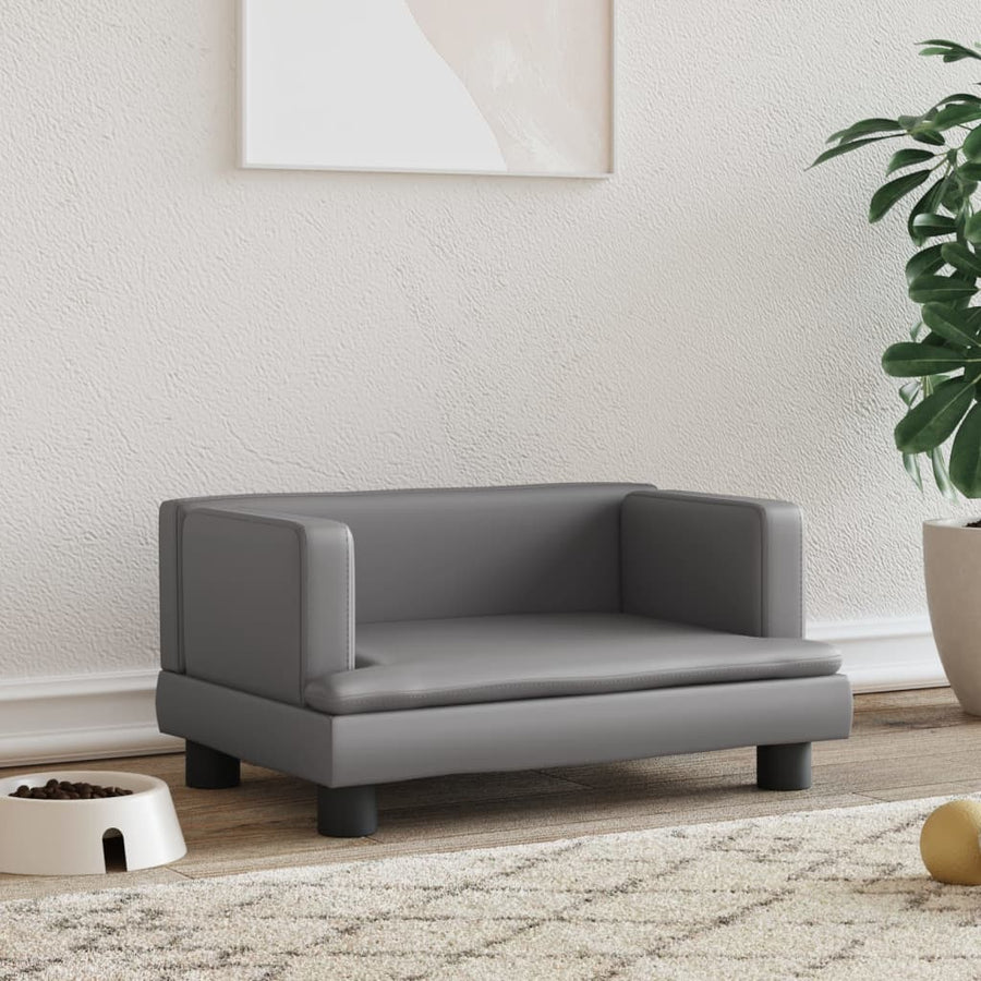 Hondenmand 60X40X30 Cm Kunstleer Grijs 60 x 40 x 30 cm