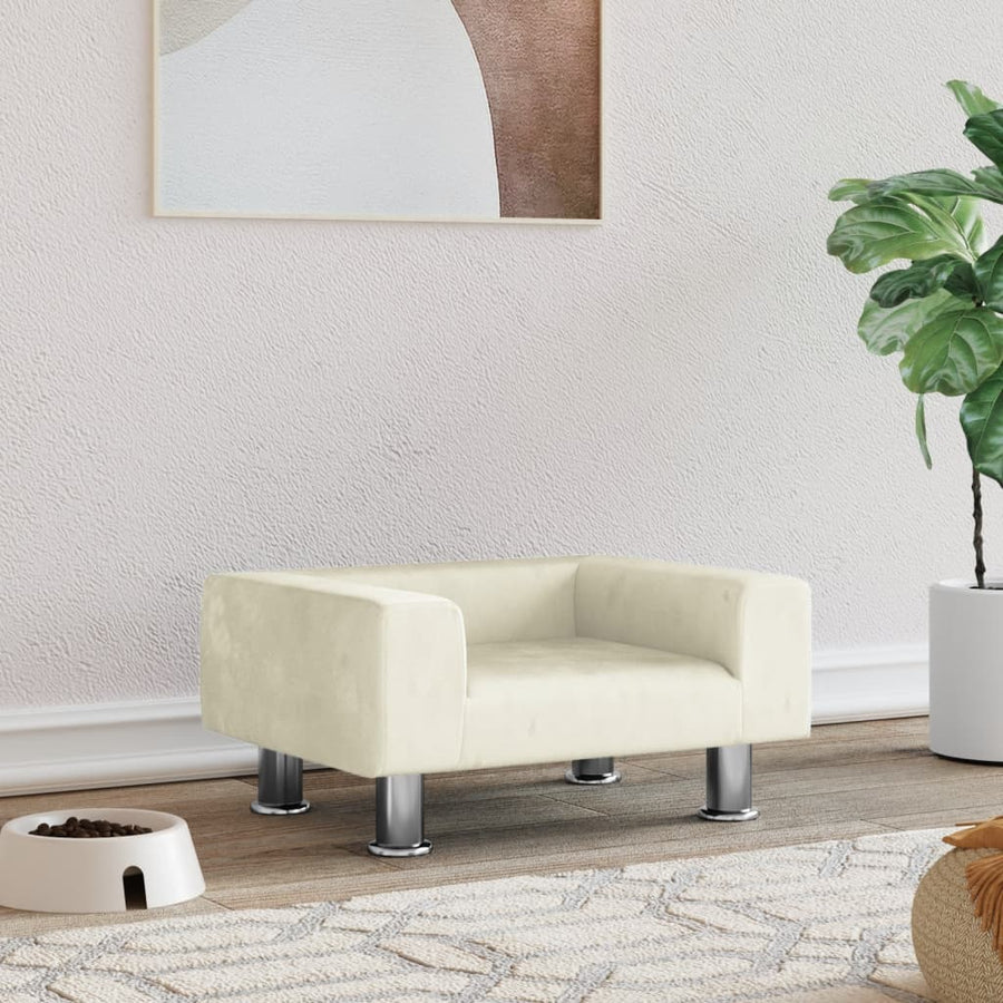 Hondenmand 50x40x26,5 cm fluweel crèmekleurig 50 x 40 x 26.5 cm crème