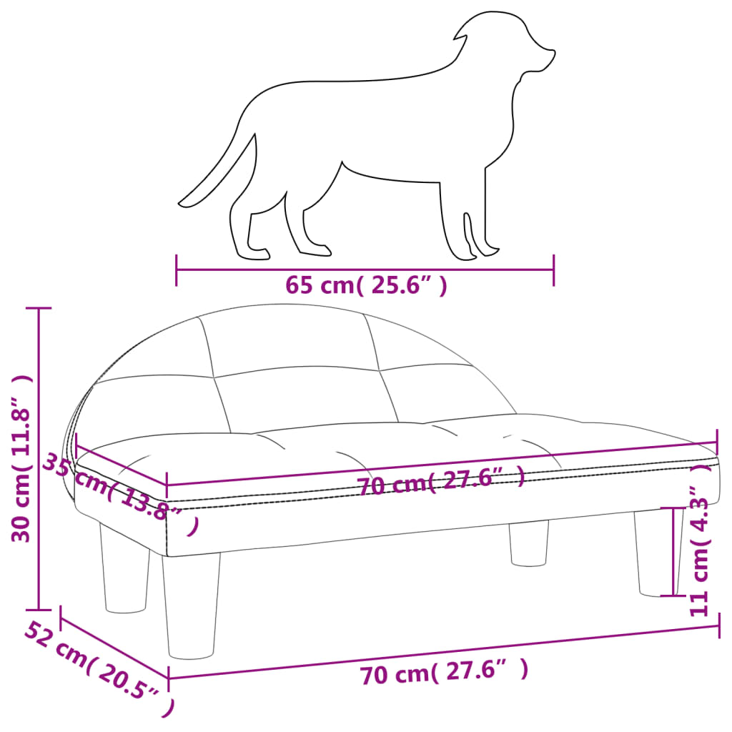 Hondenmand 70x52x30 cm fluweel crèmekleurig crème
