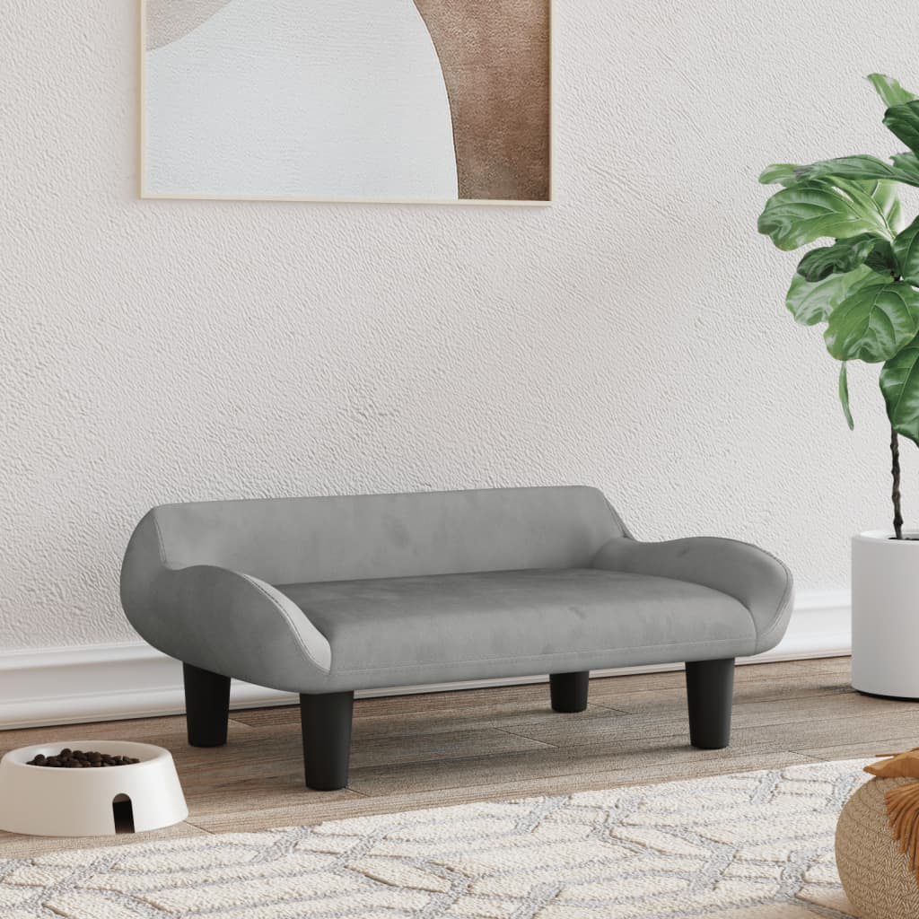 Hondenmand 70x40x24 cm fluweel lichtgrijs Lichtgrijs