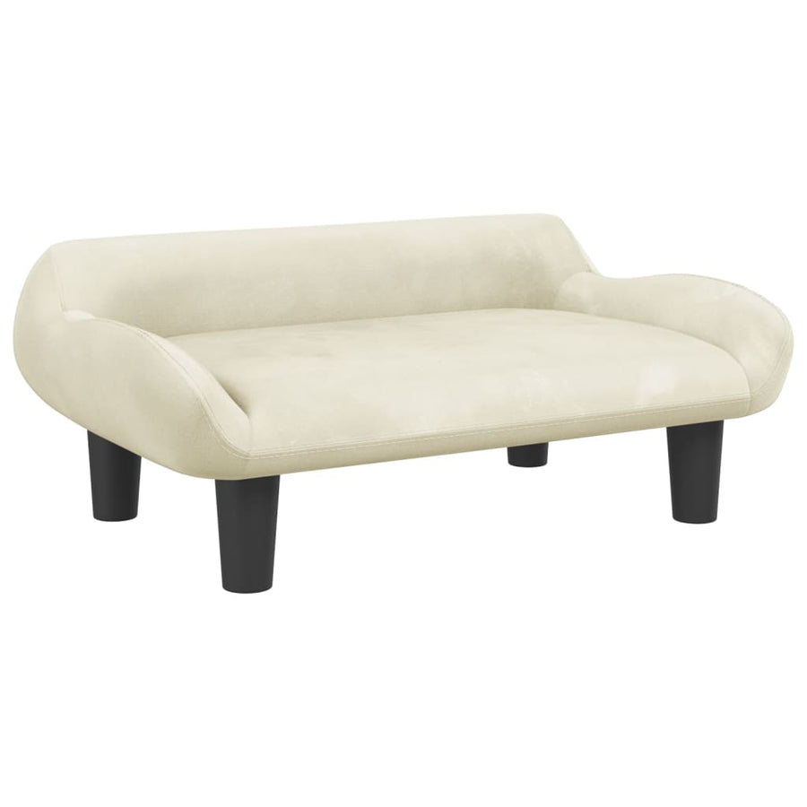 Hondenmand 70x40x24 cm fluweel crèmekleurig crème