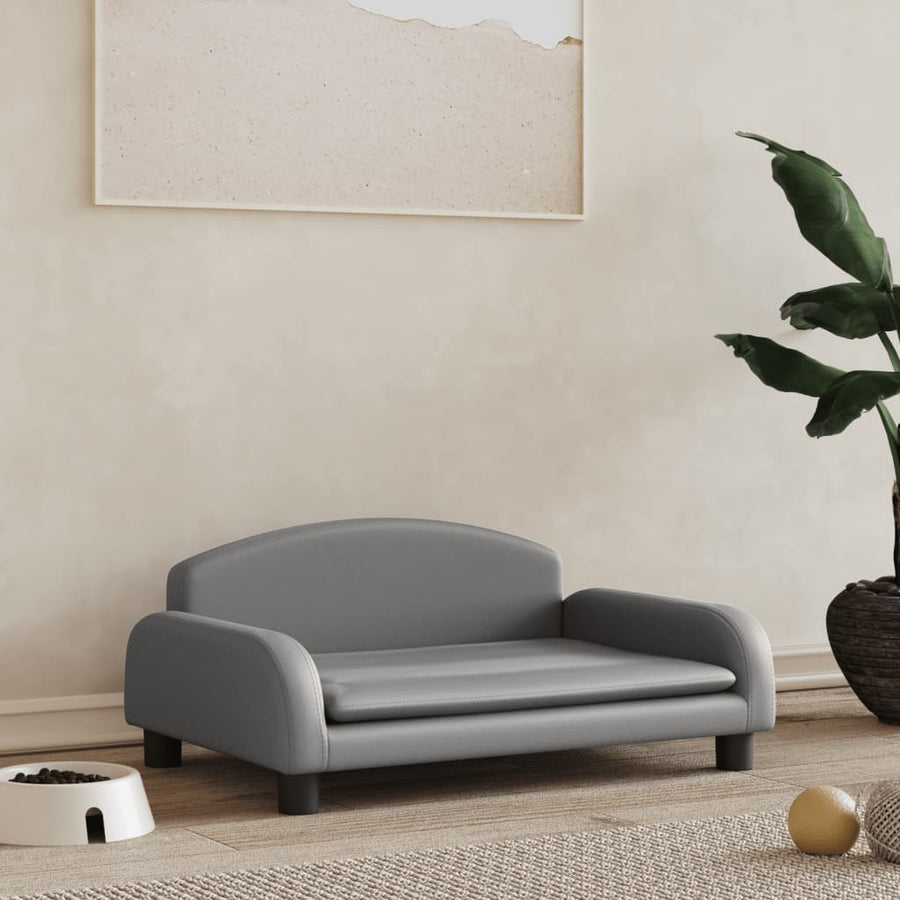 Hondenmand 70x45x30 cm kunstleer grijs 70 x 45 x 30 cm Grijs