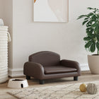 Dog bed 50x40x30 cm faux leather brown