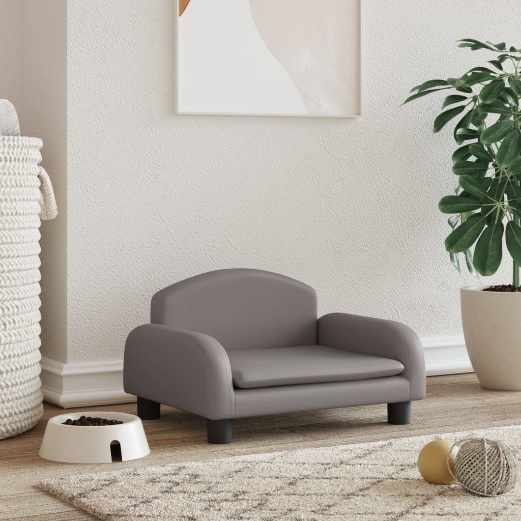 Hondenmand Kunstleer 50 x 40 x 30 cm Grijs