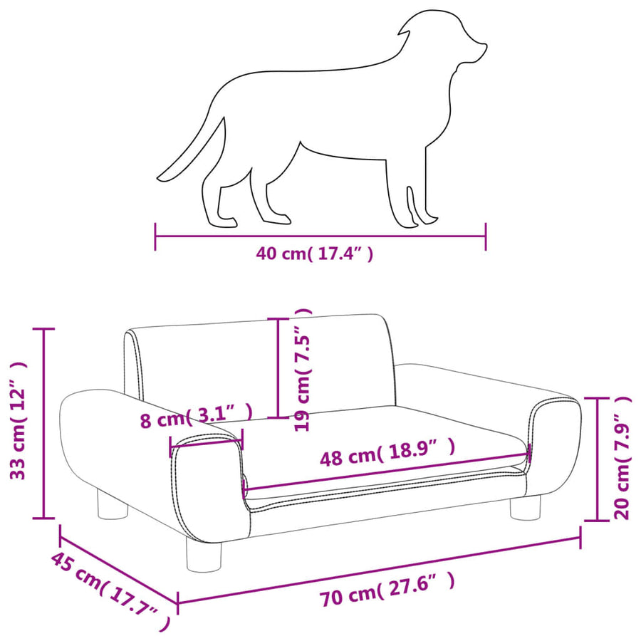 Hondenmand 70x45x33 cm fluweel bruin 70 x 45 x 33 cm Bruin