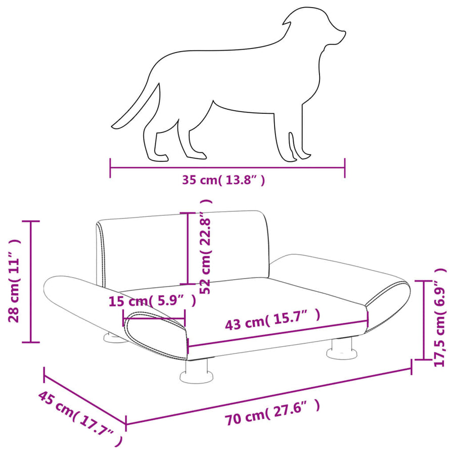 Hondenmand 70X45X28 Cm Kunstleer Kleurig crème