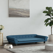 Hondenmand 100x50x21 cm fluweel blauw