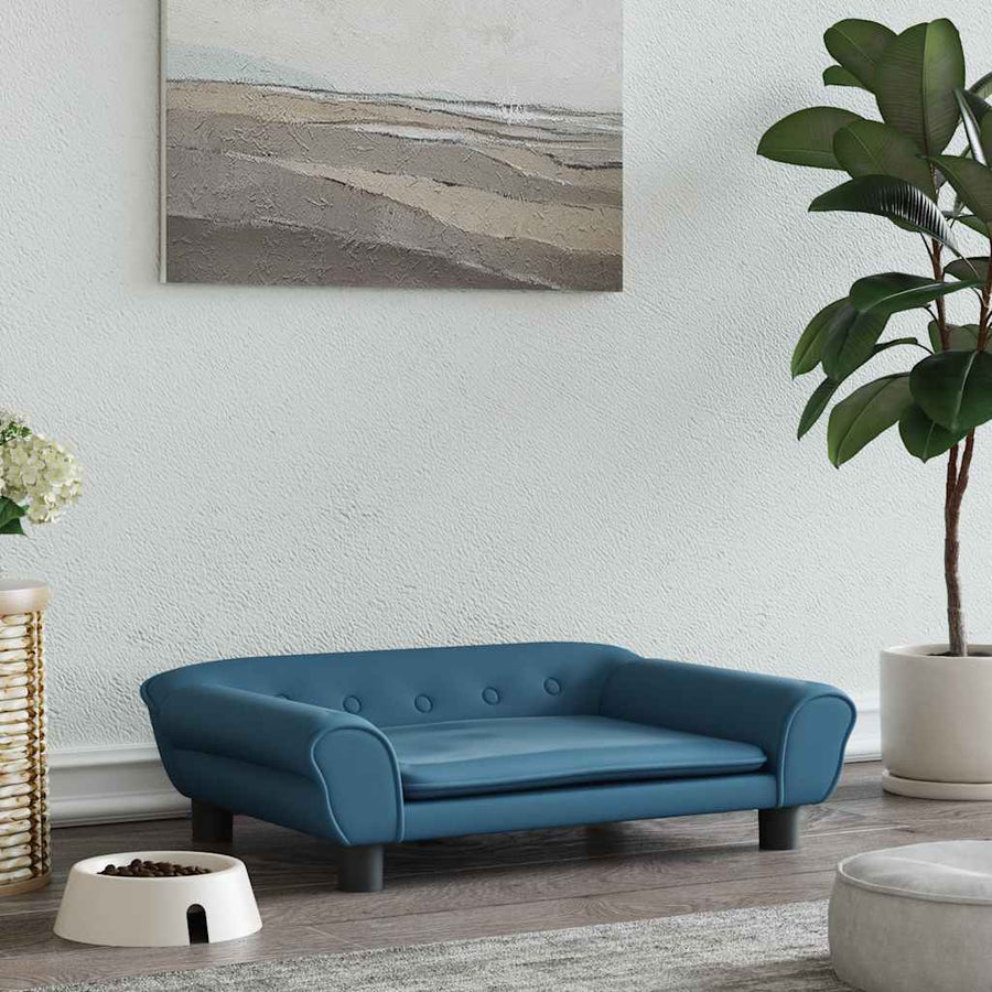 Hondenmand Fluweel 70 x 48 x 22 cm Blauw
