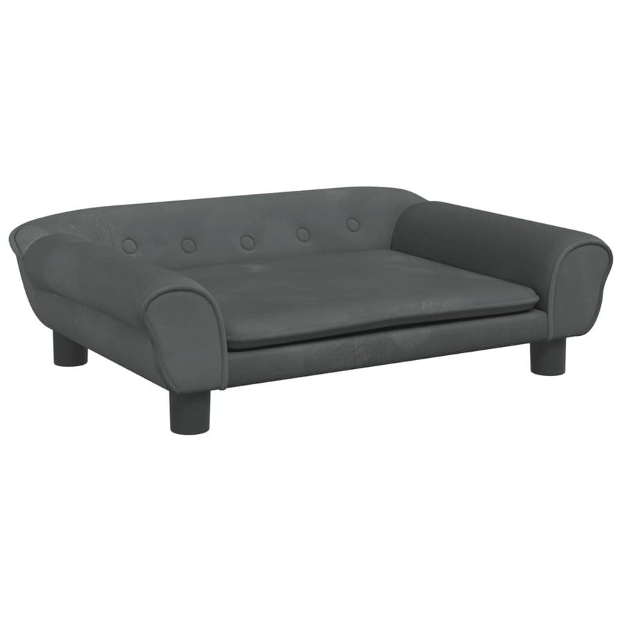 Hondenmand 70x48x22 cm fluweel donkergrijs 70 x 48 x 22 cm Donkergrijs