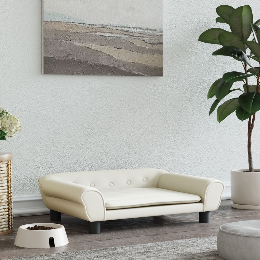 Hondenmand 70X48X22 Cm Fluweel Crèmekleurig 70 x 48 x 22 cm