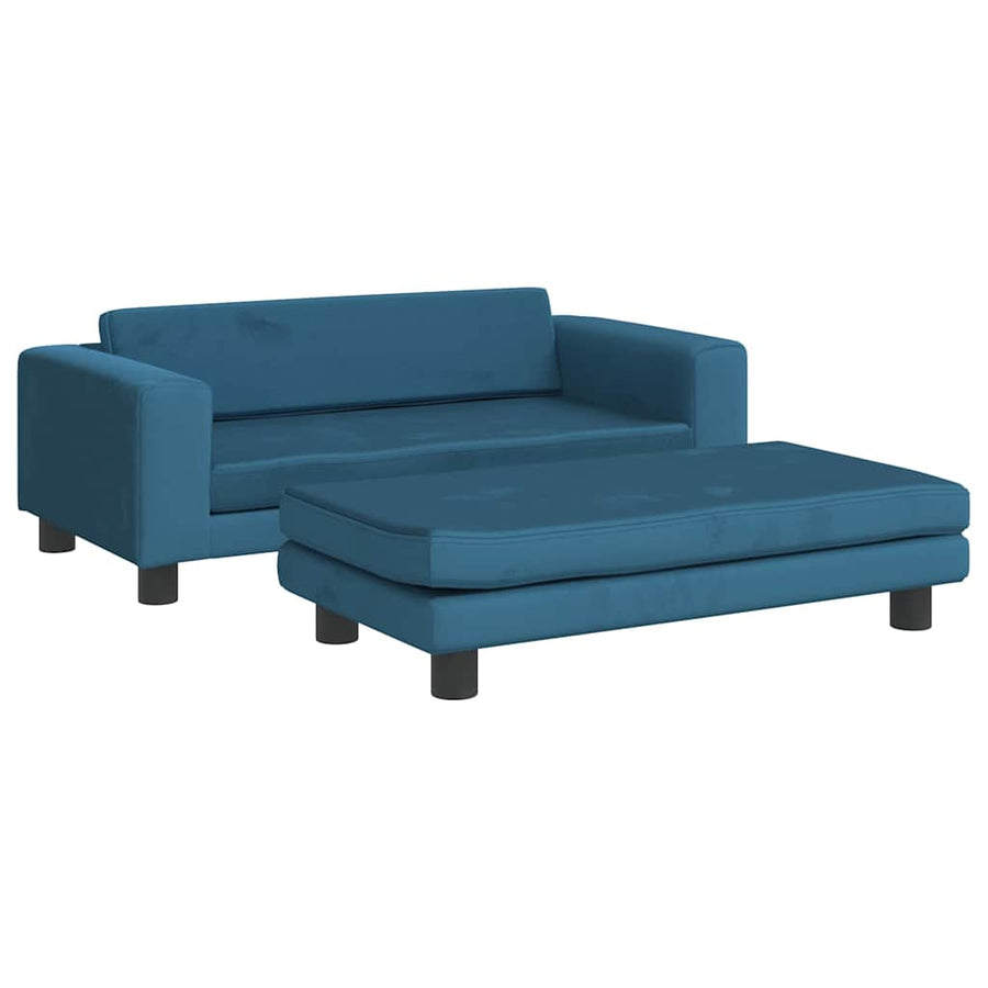 Hondenmand Met Verlengstuk 100X50X30 Cm Blauw Fluweel