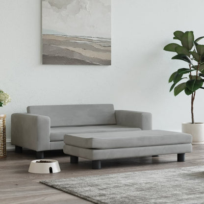 Hondenmand Met Verlengstuk 100X50X30 Cm Fluweel Lichtgrijs